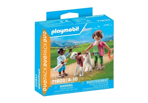 Playmobil 71803 Gospodyni wiejska z dzieckiem i cielakie.webp