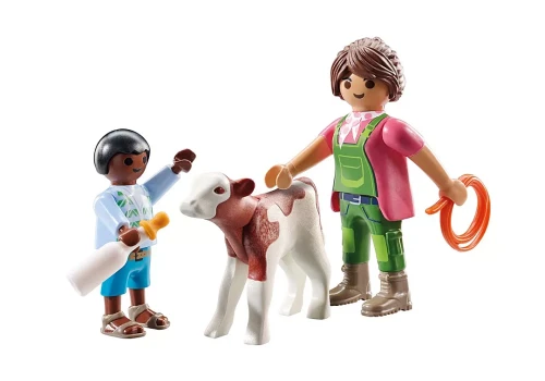 Playmobil 71803 Gospodyni wiejska z dzieckiem i cielakie MrPuggy.webp