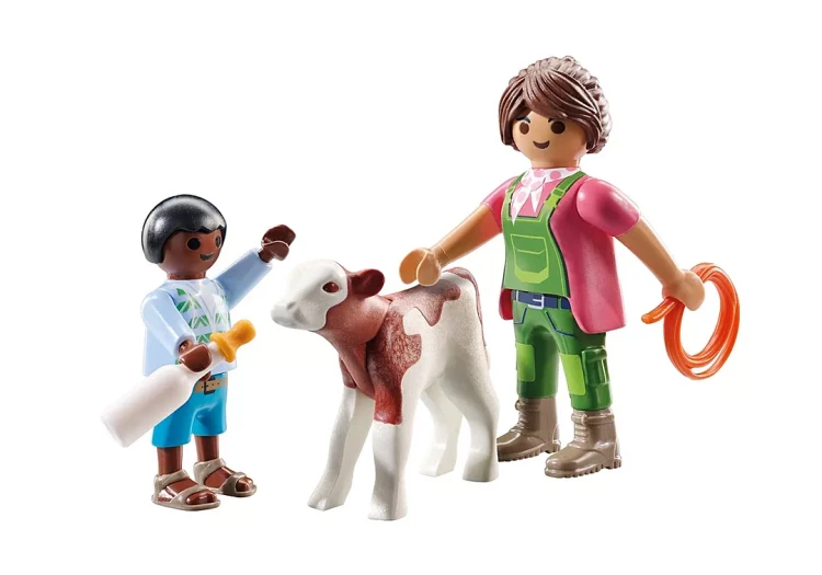 Playmobil 71803 Gospodyni wiejska z dzieckiem i cielakie MrPuggy.webp
