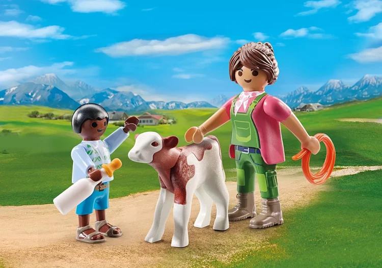 Playmobil 71803 Gospodyni wiejska z dzieckiem i cielakie MrPuggy Kraków.webp
