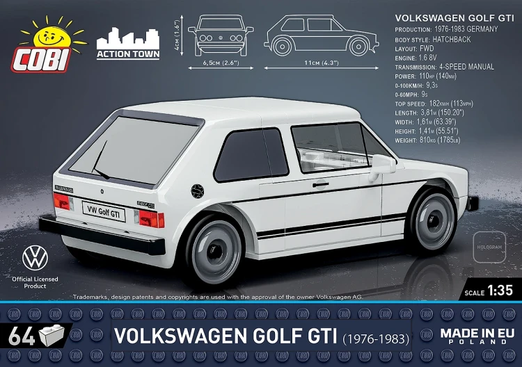 Cars Volkswagen Golf (1976-1983) - COBI Mr Puggy.webp
