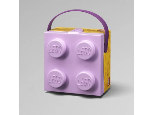 Pojemnik na klocki Lego z rączką czwórka lawendowa MrPuggy.webp