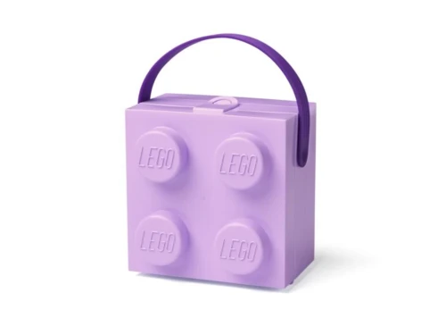 Pojemnik na klocki Lego z rączką czwórka lawendowa.webp