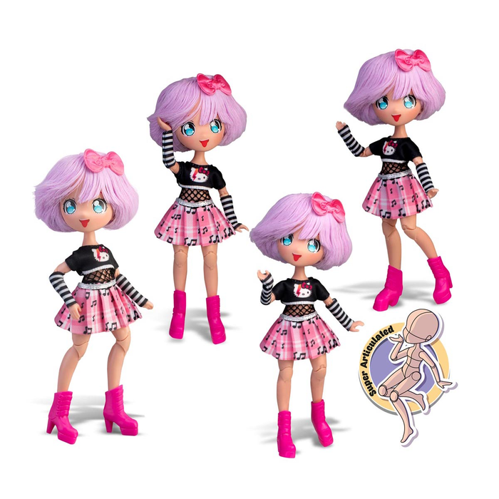 Lalka MANGA HELLO KITTY Teddy Rock Mr Puggy.webp