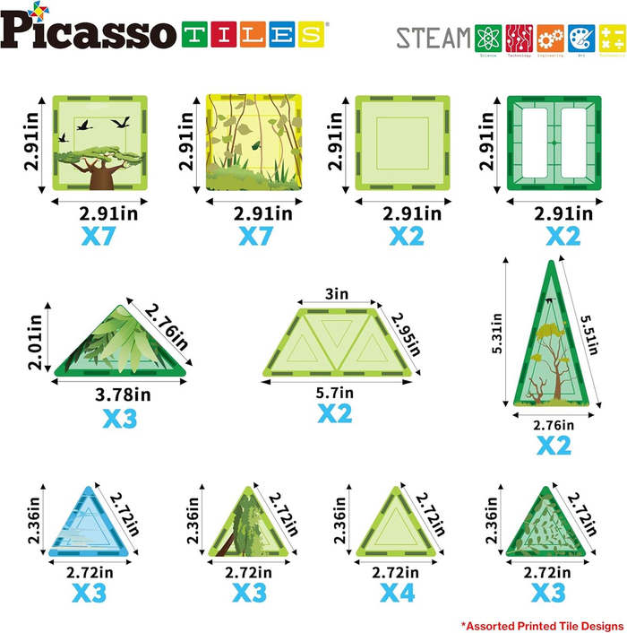 Klocki Magnetyczne Picasso zestaw Safari z 8 zwierzętami kraków.webp