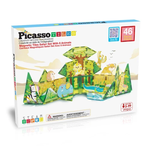 Klocki Magnetyczne Picasso zestaw Safari z 8 zwierzętami.webp