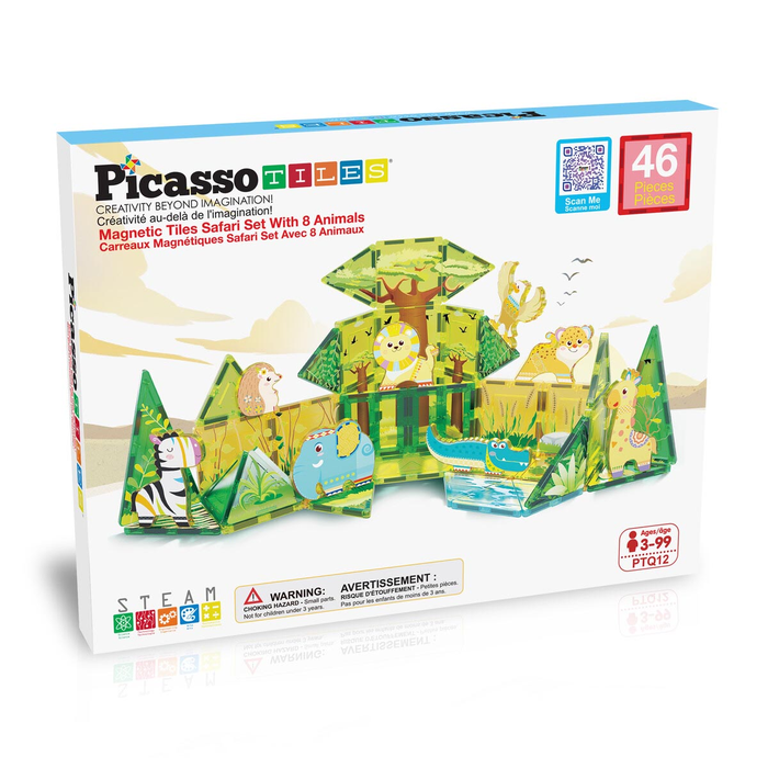 Klocki Magnetyczne Picasso zestaw Safari z 8 zwierzętami.webp