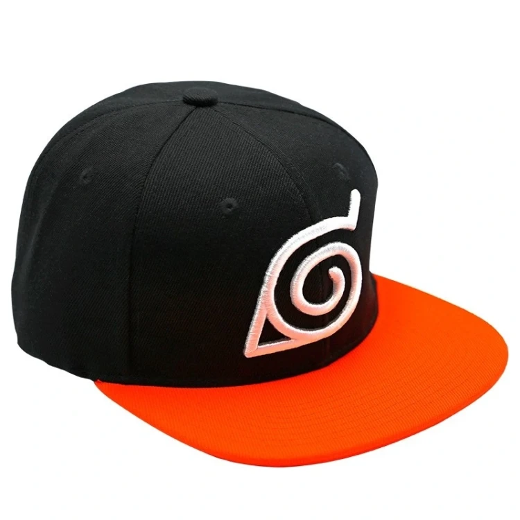 Czapka NARUTO SHIPPUDEN - Snapback Cap - Black & Orange - Konoha.webp