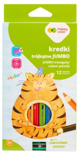 happy color kredki ołówkowe jumbo trójkątne mr puggy