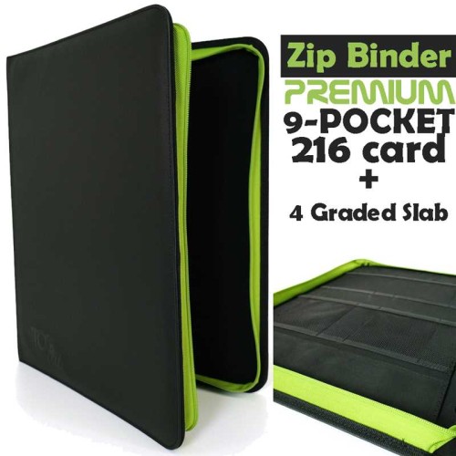 Album na karty TCGLab Premium 9-pocket Toploader (216 toploader + 4 Graded Slab) - skórzany czarny.jpeg