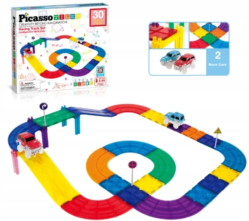 Klocki magnetyczne Picasso Tiles Tor wyścigowy 30