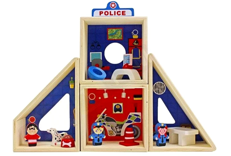 klocki drewniane posterunek policji tima toys