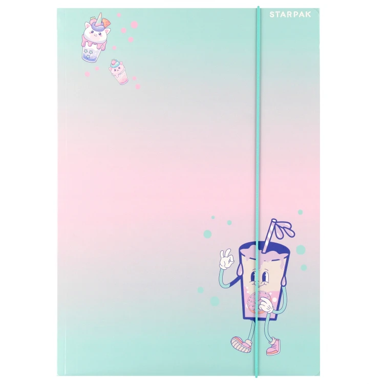 Teczka z gumką papierowa A4 Bubble tea - Starpak