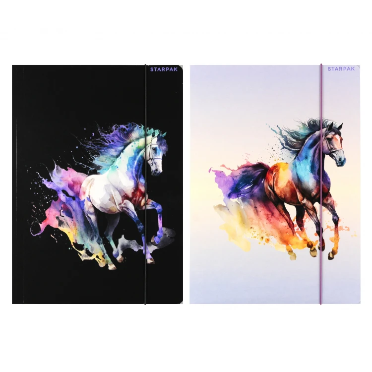 Teczka z gumką pap. A4 Horses - Starpak