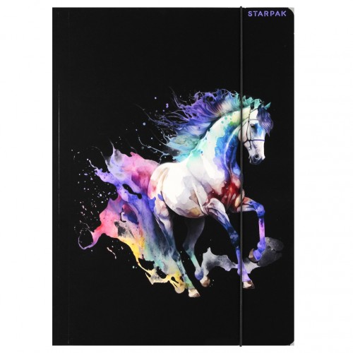 Teczka z gumką pap. A4 Horses - Starpak