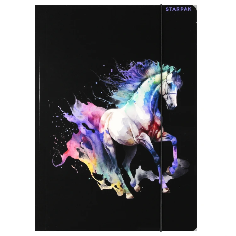 Teczka z gumką pap. A4 Horses - Starpak