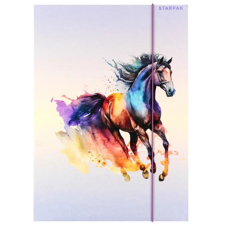 Teczka z gumką pap. A4 Horses - Starpak