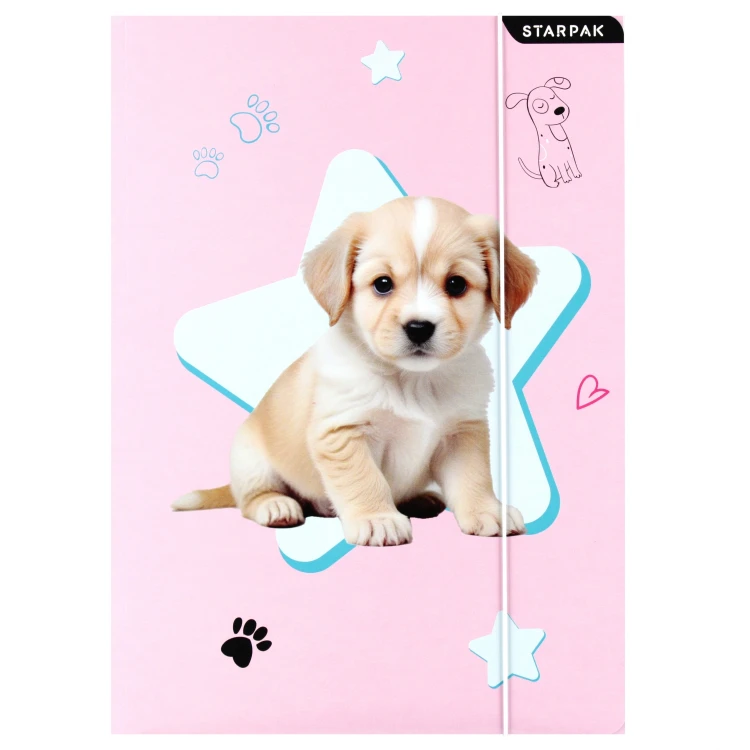 Teczka z gumką papierowa A4 Doggy - Starpak