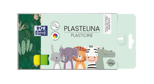 Plastelina 12 kolorów 200 g Oxford Kids