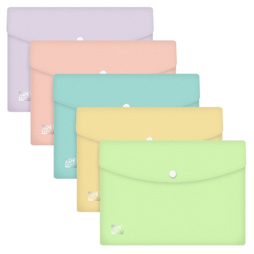 Teczka kopertowa PP A5 zatrzask pastel oxford