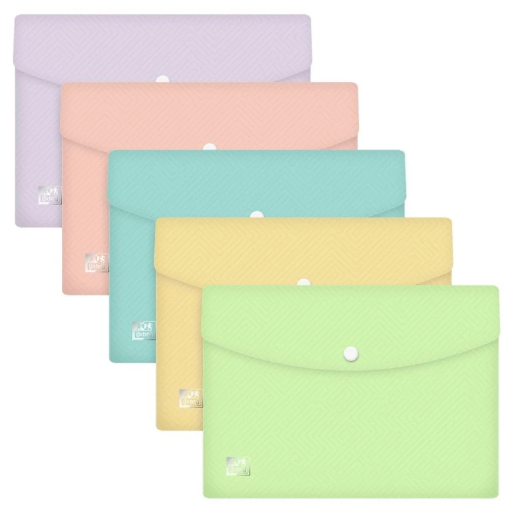 Teczka kopertowa PP A5 zatrzask pastel oxford