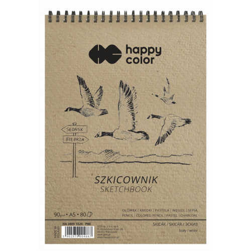 Szkicownik na spirali A5 ptaki Happy Color
