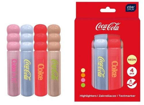 Zestaw zakreślaczy 4 kolory Coca-Cola