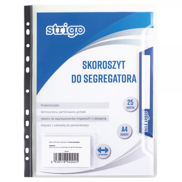 Skoroszyt PP do segregatora A4 - Strigo