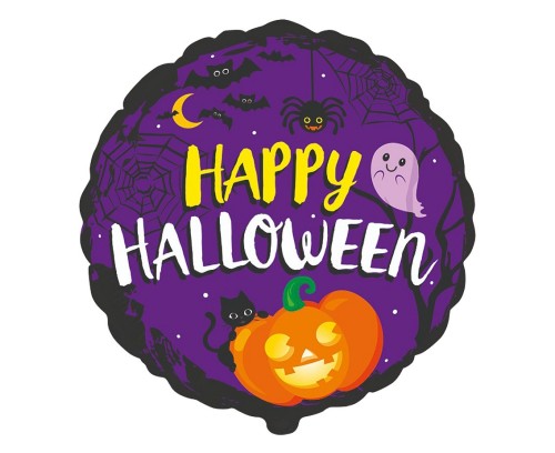 Balon foliowy 18" FX - Happy Halloween, niepakowany