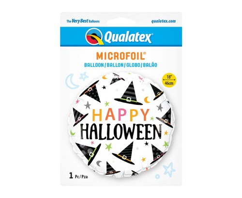 Balon foliowy 18" "Happy Halloween" (kapelusze czarownicy) KK
