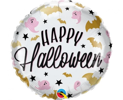 Balon foliowy 18" "Happy Halloween" (nietoperze i duchy) KK