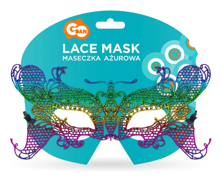 Maseczka ażurowa "Tęczowy motyl"