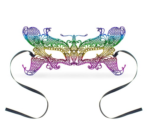Maseczka ażurowa "Tęczowy motyl"