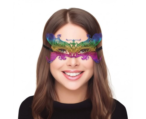 Maseczka ażurowa "Tęczowy motyl"