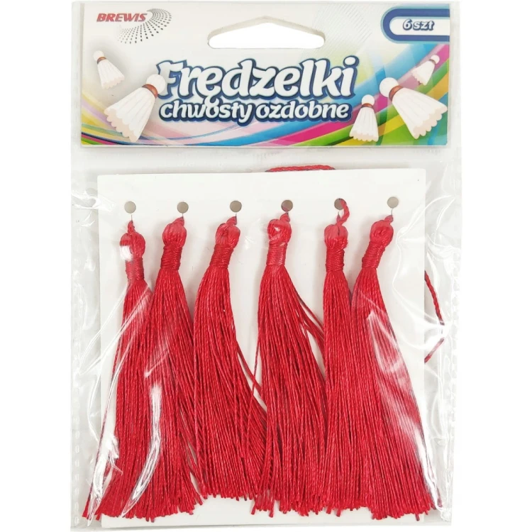 Frędzelki chwosty czerwone 8 cm 6 szt. - Brewis.jpg