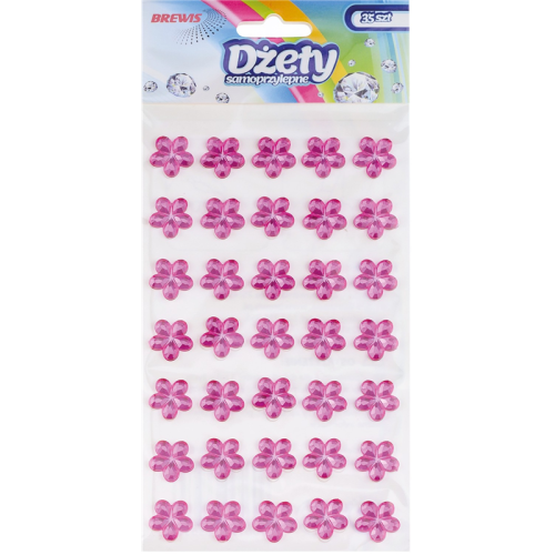Dżety samoprzylepne kwiatki różowe - 35 szt.jpg