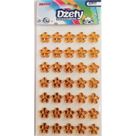 Dżety samoprzylepne kwiatki złote - 35 szt.jpg