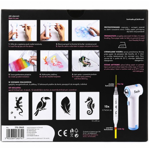 Zestaw airbrush Pistolet + markery do tkanin Fiorello 2.jpeg