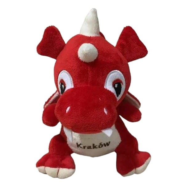 Pluszowy Smok Kraków 30cm czerwono kremowy