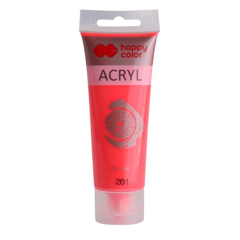 Farba akrylowa fluo 75ml czerwona nr.201 - Happy Color MrPuggy.jpg