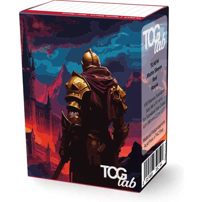 TcgLab 100 koszulek na karty Standard - Matte Ultra Clear - Rosso.jpeg