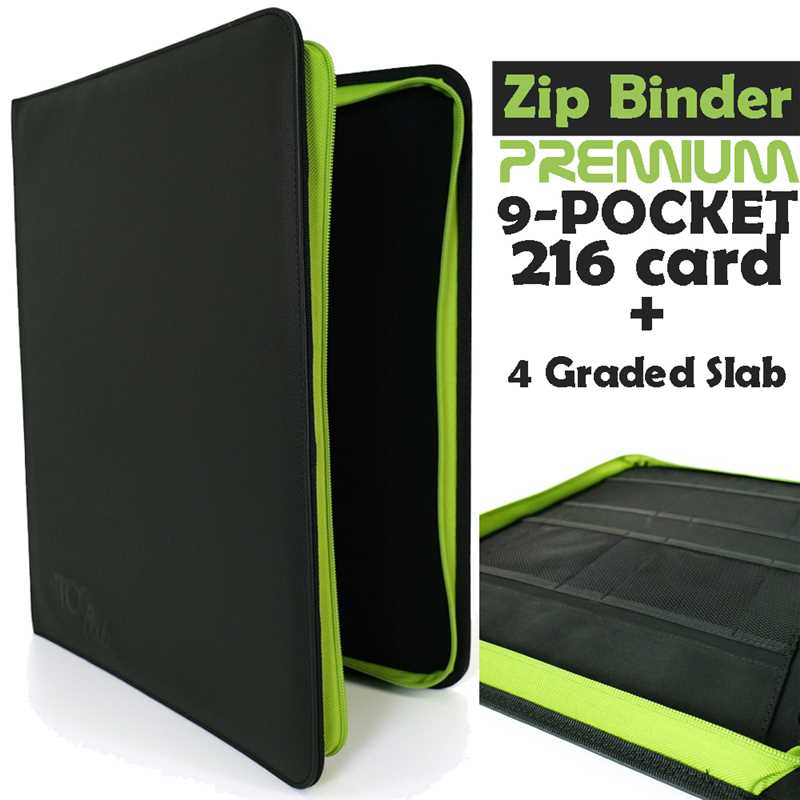 Album na karty TCGLab Premium 9-pocket Toploader (216 toploader + 4 Graded Slab) - skórzany czarny.jpeg