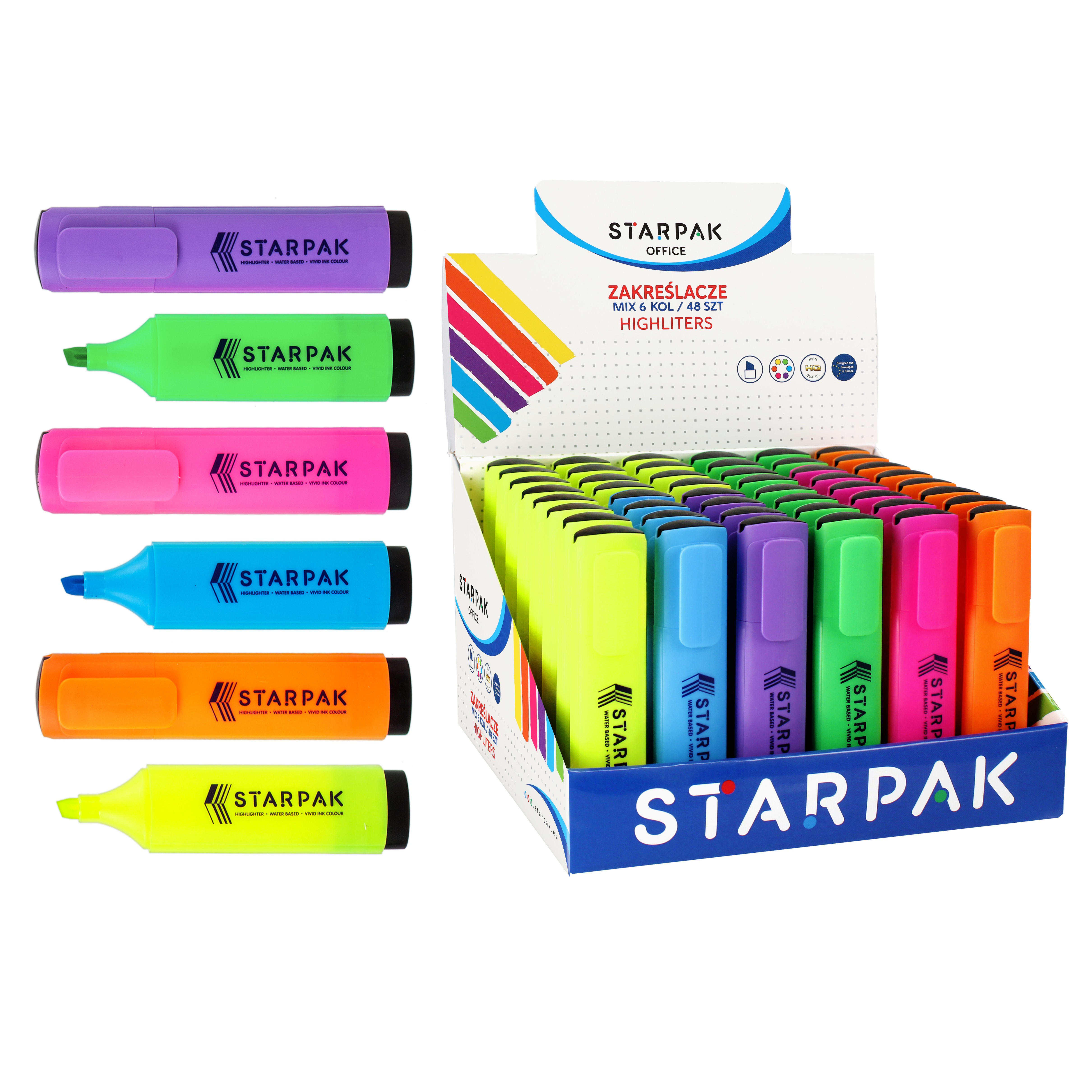 Zakreślacz mix kolorów Starpak