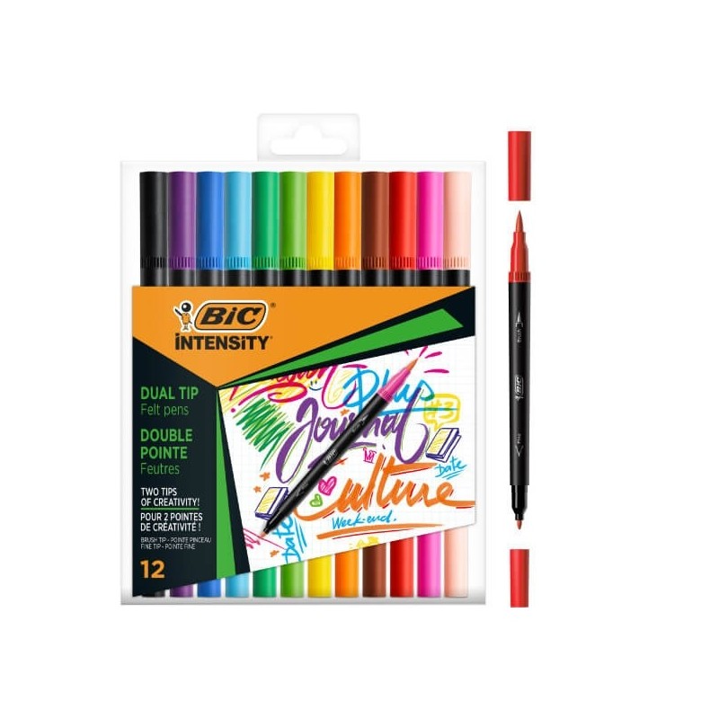 Pisaki Bic Intensity podwójne brush + fine 12 kolorów 2.jpg